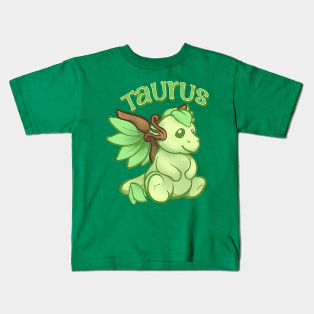 Taurus Earth Dragon Kids T-Shirt by Skyborne Designs